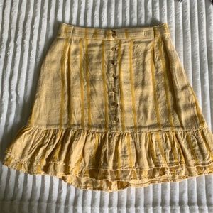 xs yellow striped skirt